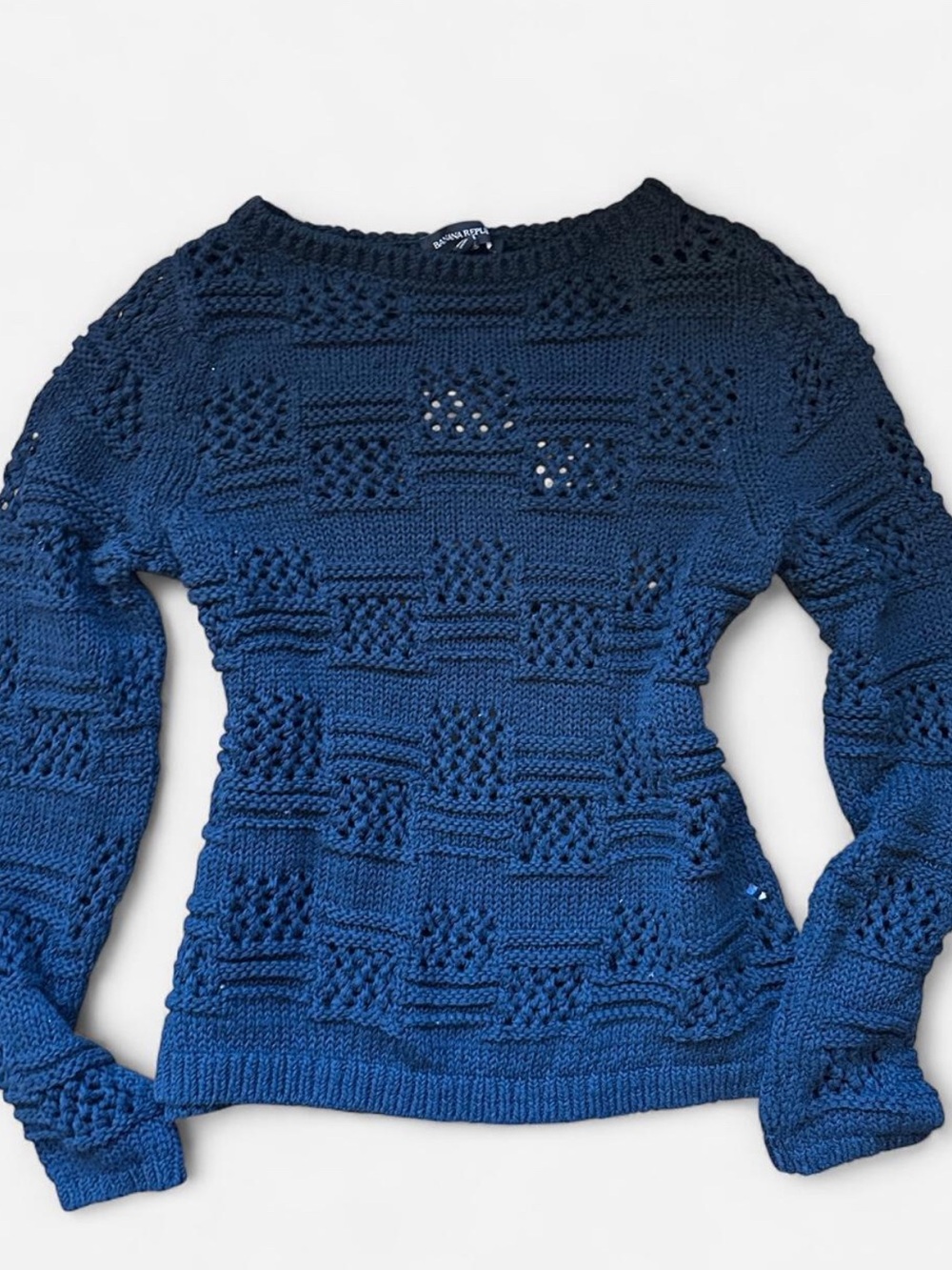 Banana Republic Black Openwork Knit Sweater